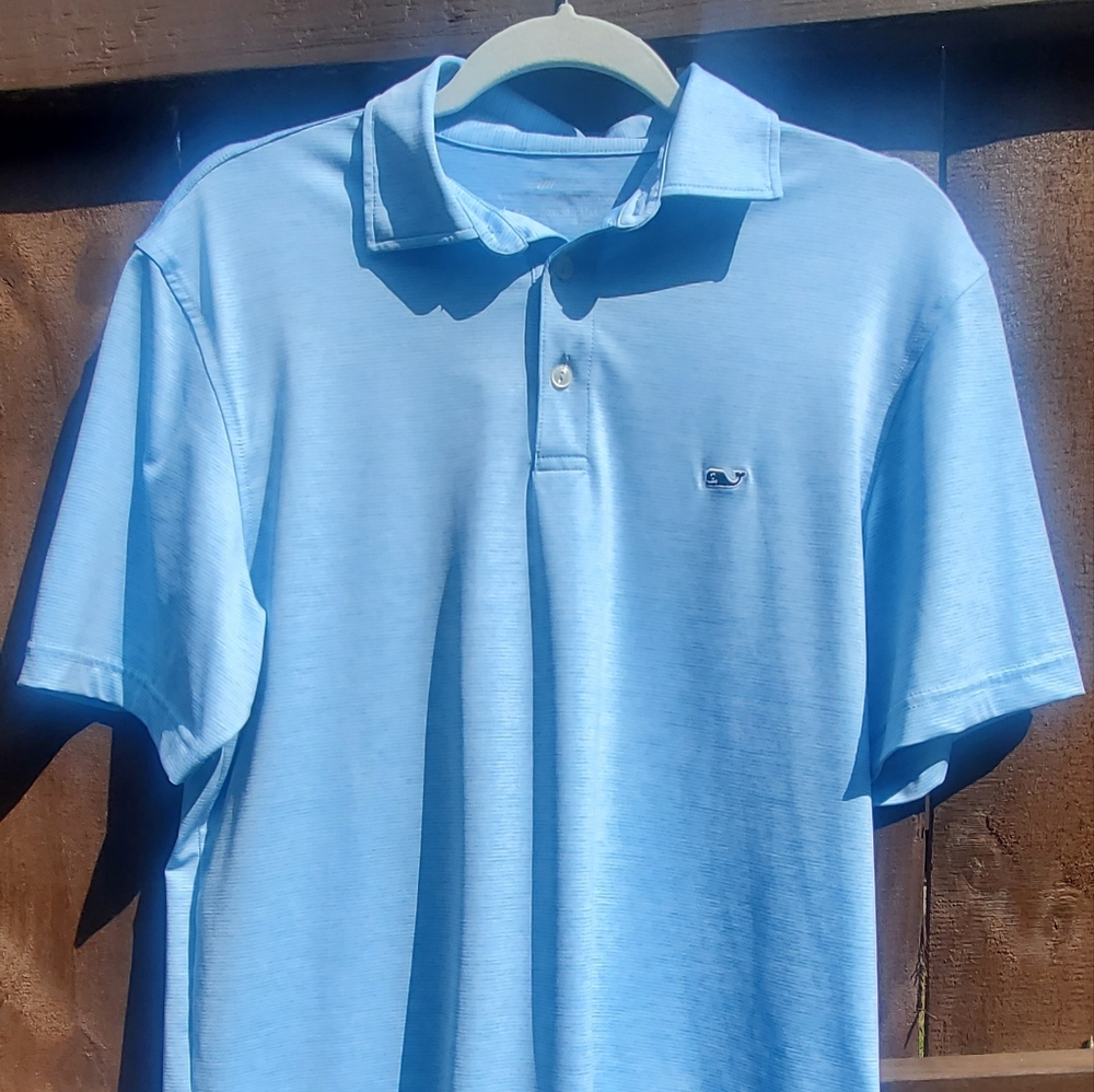 Vineyard Vines Polo, Men's Small, Color: Ocean Breeze Tejeda-blue / White Cap